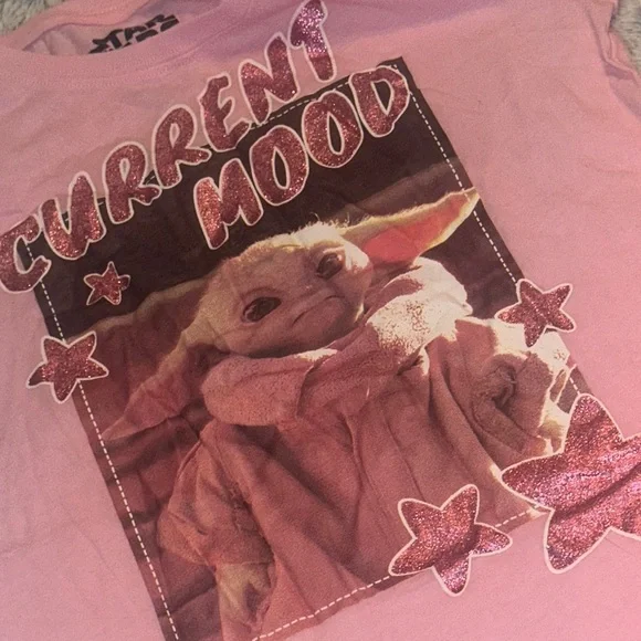 Star Wars Girls The Mandalorian The Child Yoda Cotton T-Shirt / White - Picture 7 of 8